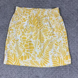 LOFT Skirt Womens Small Yellow Linen Blend Tropical Mini Boho Coastal Beach